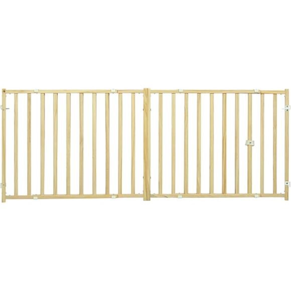 Home for Pets Extra-Wide Wooden Dog Gate, 24" High Pet Gate Expands from 50"-94" - Picture 1 of 7